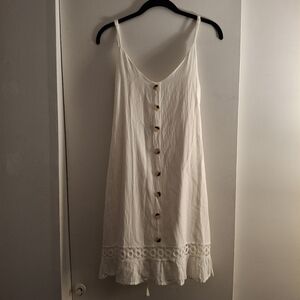 Express Women's White Eyelet With Button Detail Sundress